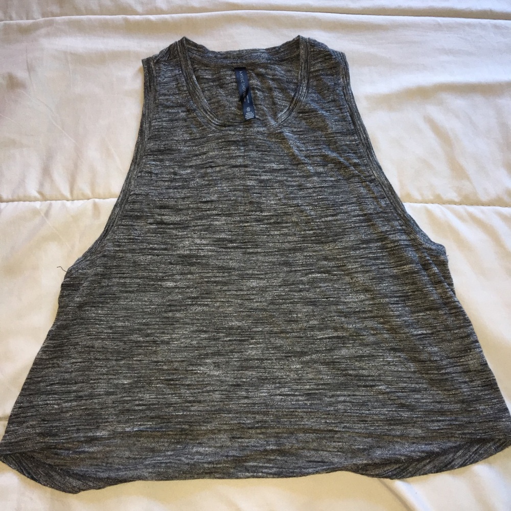High Neck Sheer Dark Grey Thick Strap Top